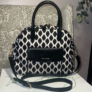 Vera Bradley Bowler Bag Ikat Spots in black Handbag Crossbody Gold Hardware